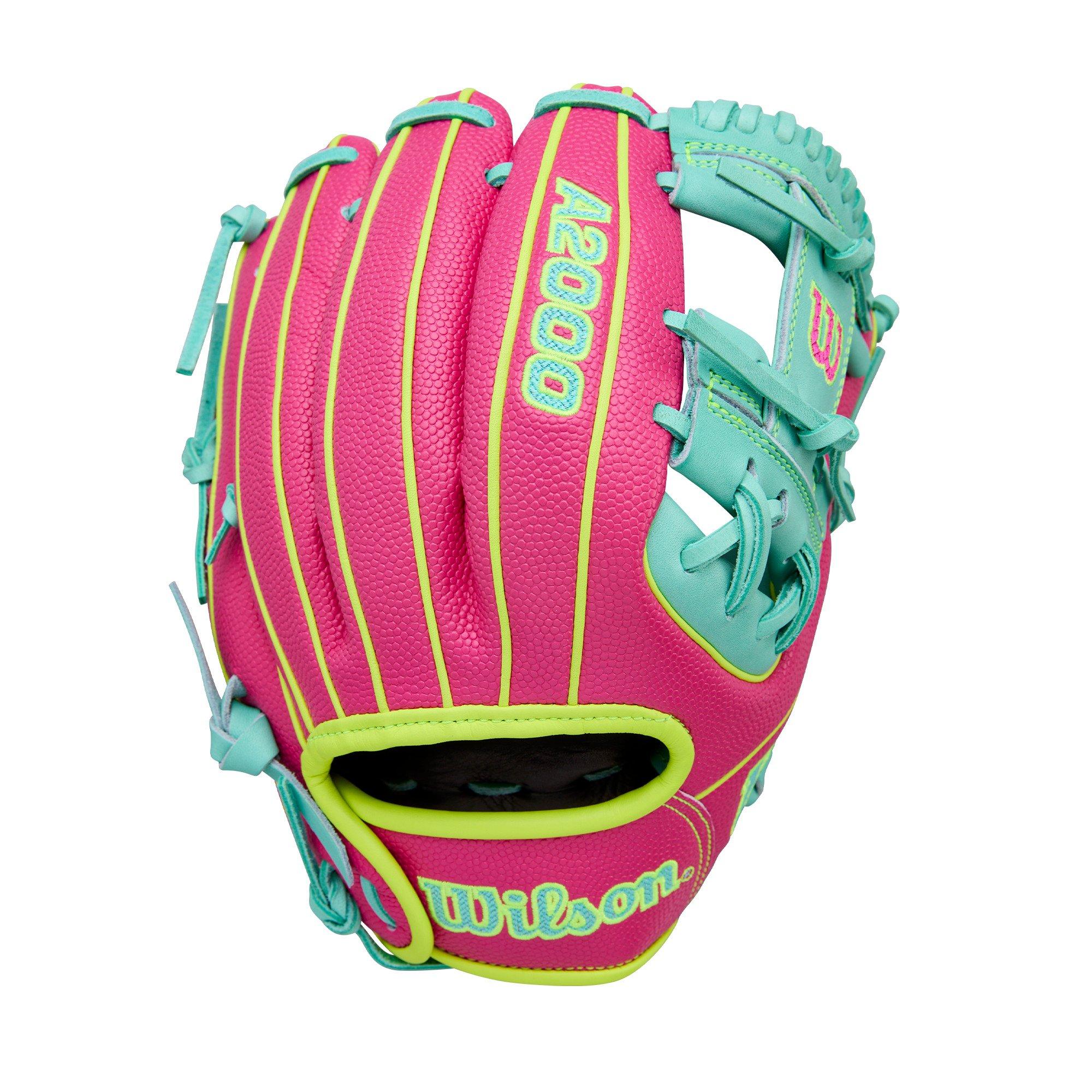 Wilson A2000 DP15SS 11.5” Infield Baseball Glove 2026 - Flamingo/Seafoam/Optic Yellow 